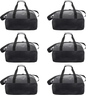 Executive Two-Tone Duffel Bags Set of 6, Bulk Pack - Great for Everyday Use, Perfect for Business Travels, Executives Trips and More - Grey