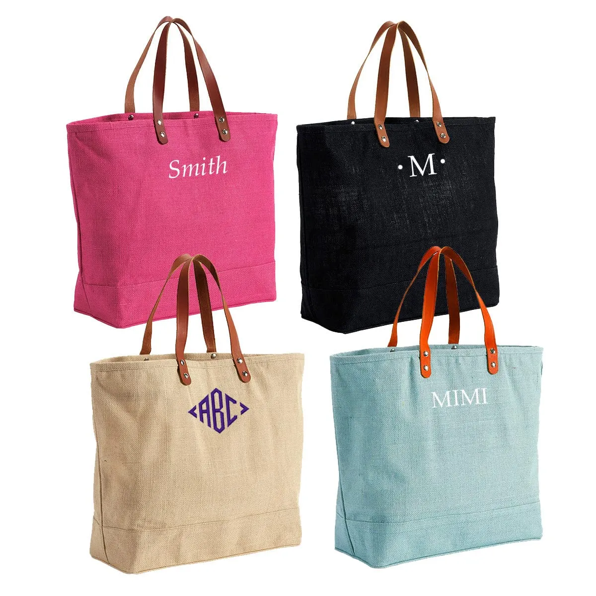 Extra Large Weekender Bag With Zip Top Closure - Personalized Tote Bag For Women Embroidered Monogram Weekender Bag Leather Strap Handles Oversized Beach Bag - Wedding Bridesmaid Gift