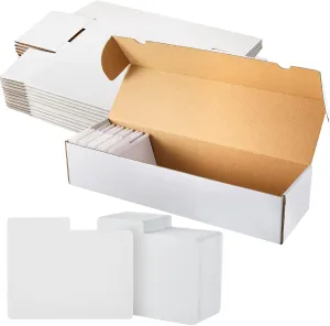 Faccito 12 Pcs 800 Count Trading Card Storage Box Card Holders Collectible White Trading Cases Collectors Organizers with 50 Horizontal Dividers,Plastic Divider for Sports Game Playing