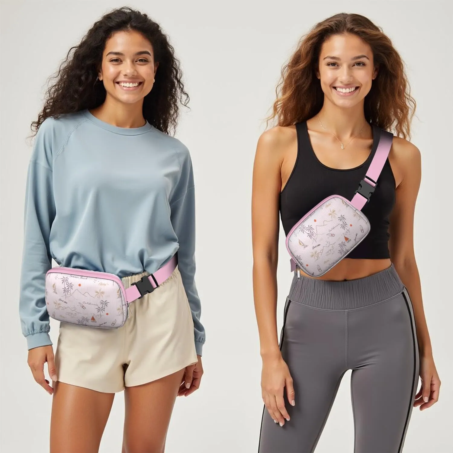 Fanny Pack for Women,Mini Waterproof Hawaiian theme Belt Bag,Fashionable Crossbody,Cute Everywhere Belt Bags Fanny Pack for Hiking,Travel.