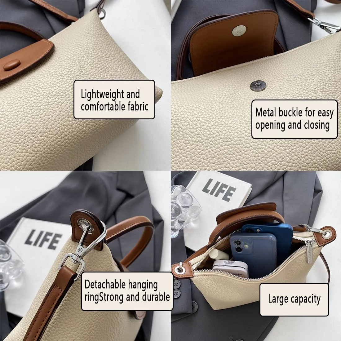 Fashion Mini Crossbody Bags for Women Adjustable Strap Leather quilted Handbags Purses Compact Shoulder Totes Bag