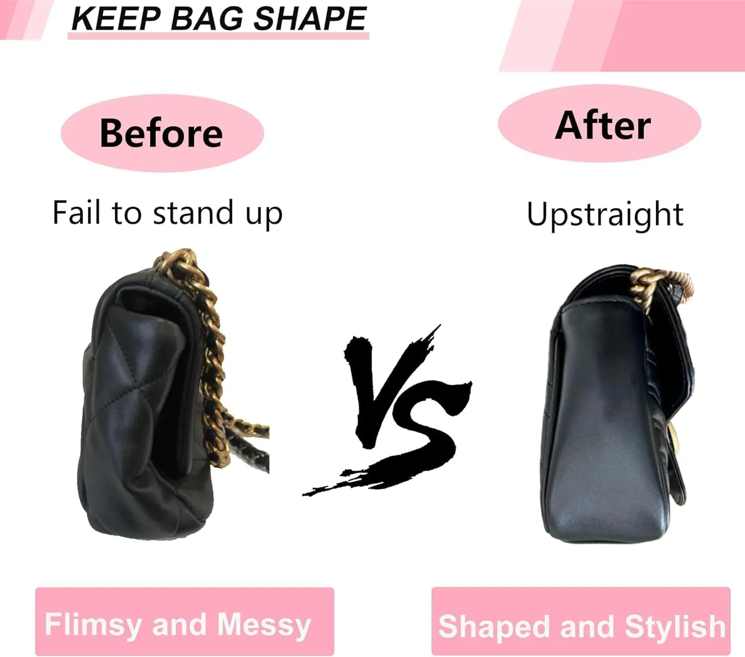 Felt Mini Purse Organizer Insert with Zipper Compatible with GG Marmont Matelasse Shoulder Bag