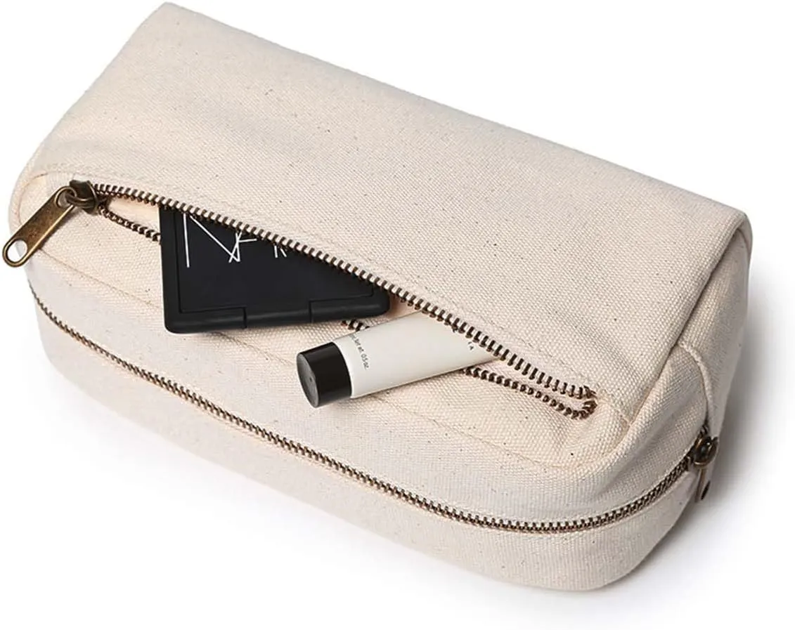 Female cosmetic bags Canvas toiletry bags Wash bags with large capacity Simple design but multifunction