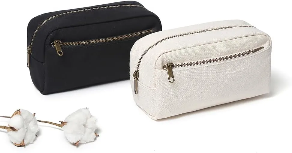 Female cosmetic bags Canvas toiletry bags Wash bags with large capacity Simple design but multifunction