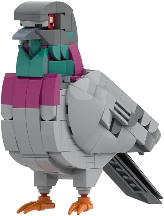 Feral Pigeon Building Bricks Kits, Bird Building Blocks Set (255PCS)