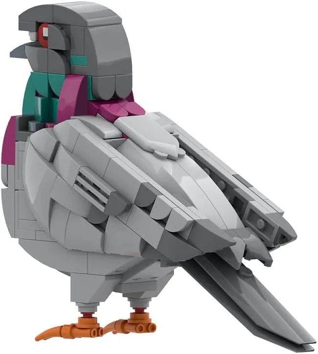Feral Pigeon Building Bricks Kits, Bird Building Blocks Set (255PCS)