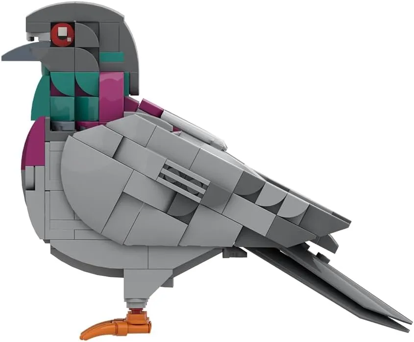 Feral Pigeon Building Bricks Kits, Bird Building Blocks Set (255PCS)