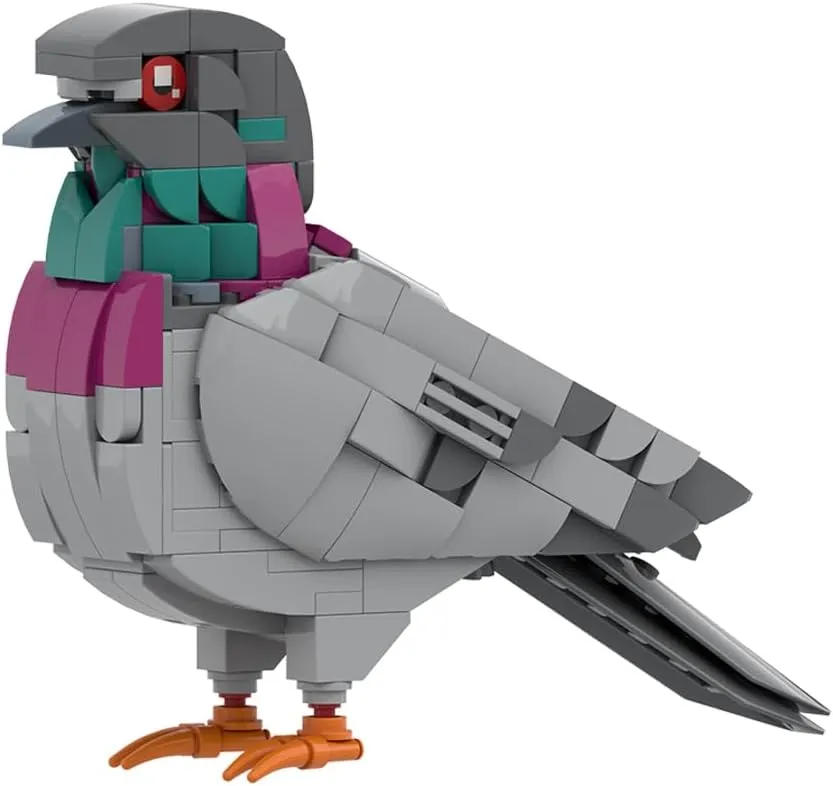 Feral Pigeon Building Bricks Kits, Bird Building Blocks Set (255PCS)