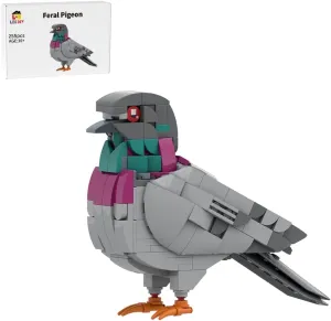 Feral Pigeon Building Bricks Kits, Bird Building Blocks Set (255PCS)