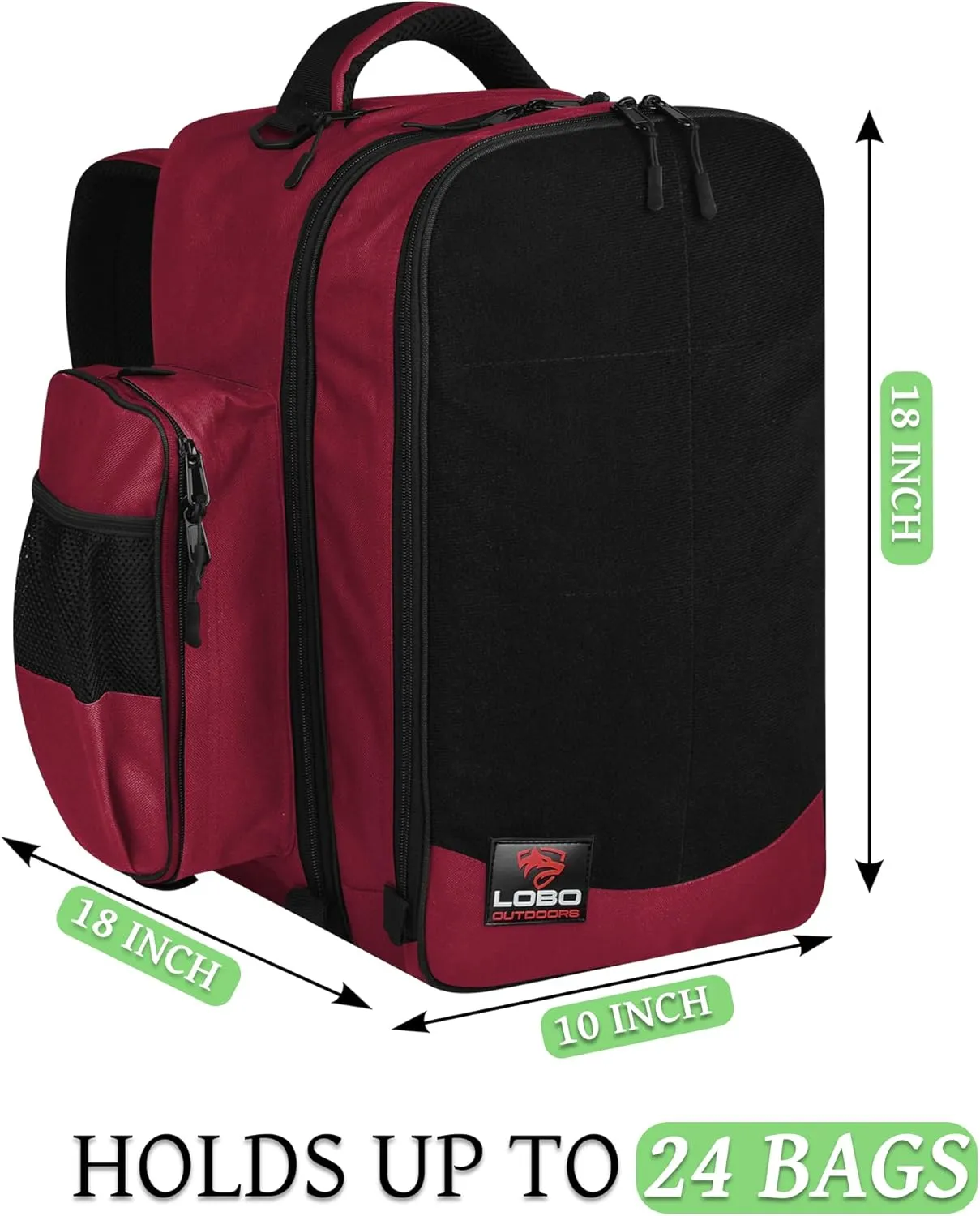 FIGHTSENSE Cornhole backpack for bags, Holds Up to 24 bags, Cornhole Carrying Case for Bags with Multiple Pockets