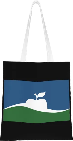Flag Of Manhattan, Kansas Tote Bag for Women Canvas Shopping Bags Reusable Large Capacity Casual Shoulder Handbags Grocery Bags DIY Gift Bags