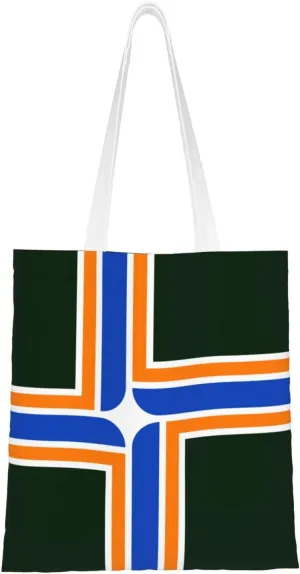 Flag of Portland Oregon Tote Bag for Women Canvas Shopping Bags Reusable Large Capacity Casual Shoulder Handbags Grocery Bags DIY Gift Bags