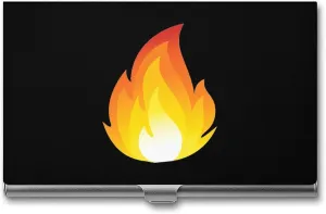 Flaming Fire Metal Business Card Holder Wallet Slim Pocket Sports Credit Cards Case