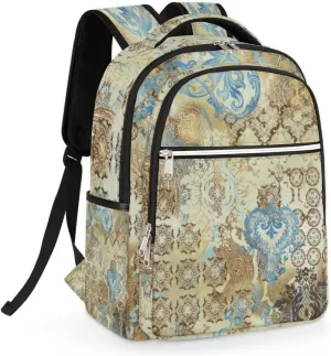 Floral Palace Motifs Travel Laptop Backpack for Women Lightweight Laptop Bag Fits 15.6 inch Laptop Durable Travel Backpack Casual Daypack for Work Business Daily Use