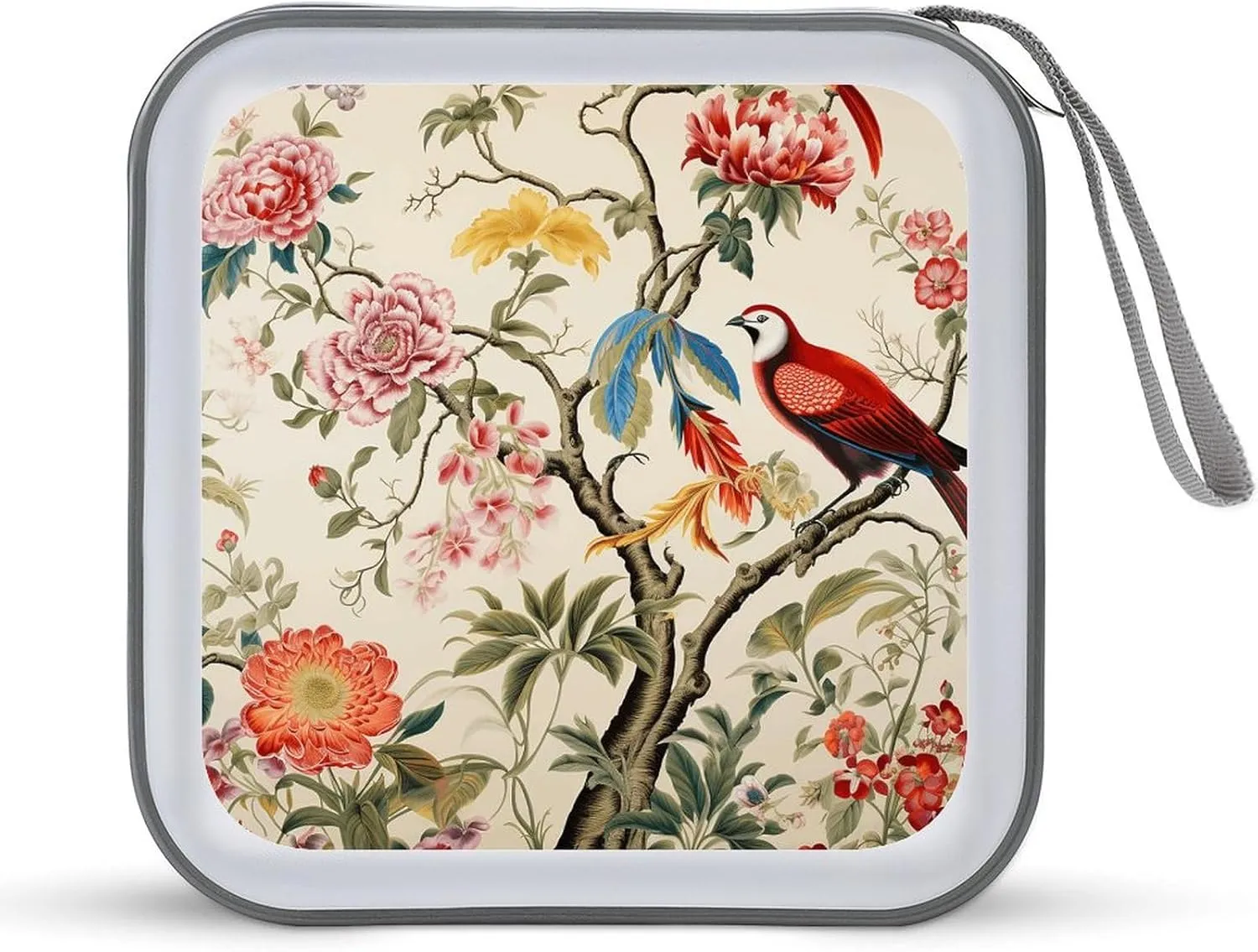 Flowers And Birds Portable CD Case Holder,DVD Wallet Holder 40 Capacity CD Cases Storage DVD Book Binder for Car Home Travel