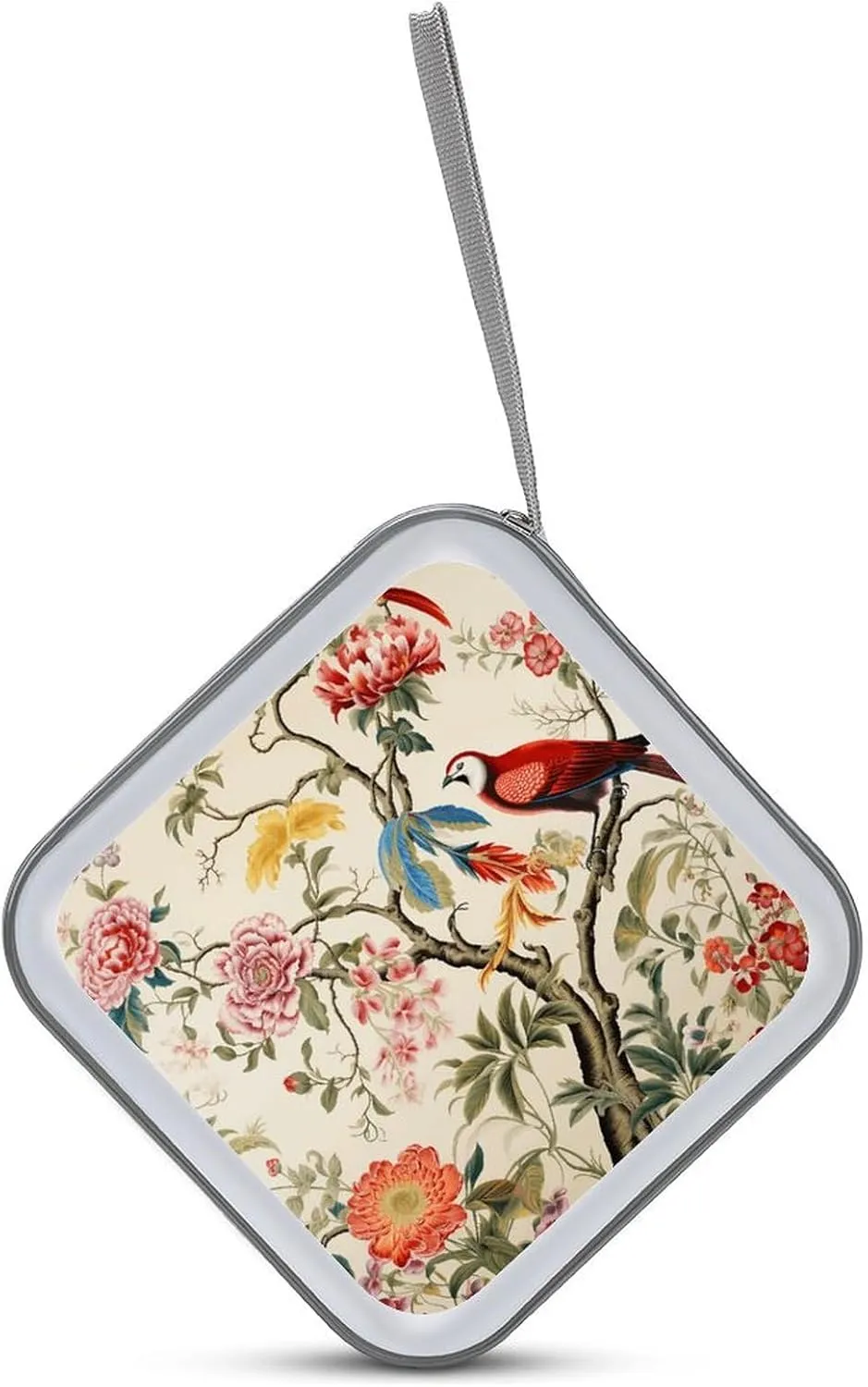 Flowers And Birds Portable CD Case Holder,DVD Wallet Holder 40 Capacity CD Cases Storage DVD Book Binder for Car Home Travel