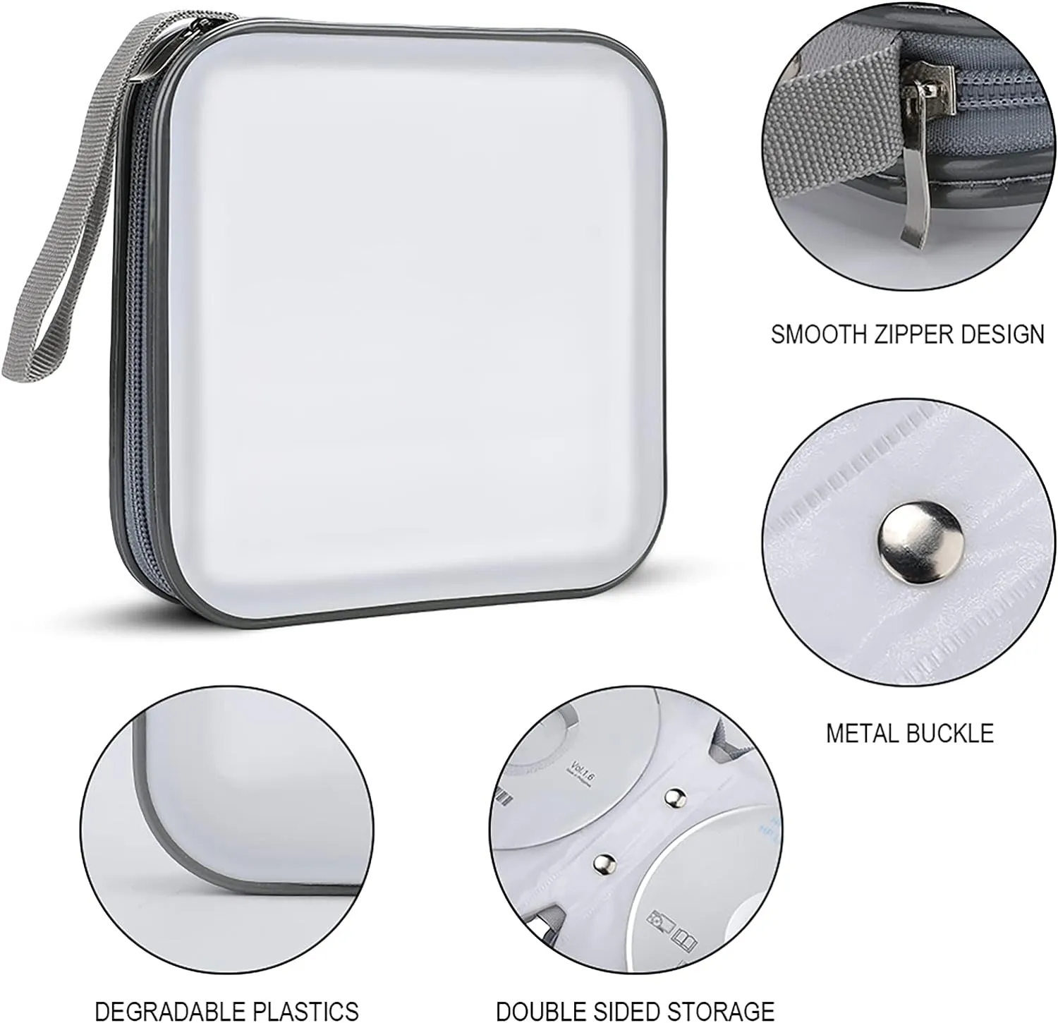 Flowers And Birds Portable CD Case Holder,DVD Wallet Holder 40 Capacity CD Cases Storage DVD Book Binder for Car Home Travel