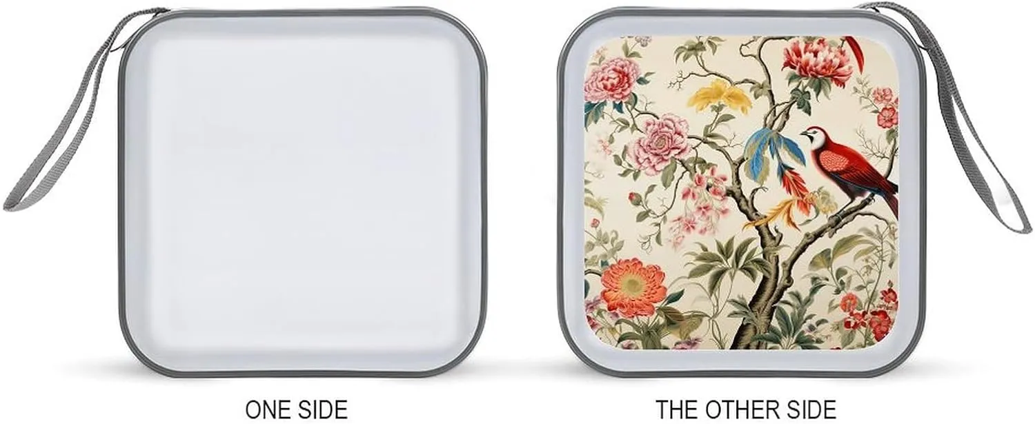 Flowers And Birds Portable CD Case Holder,DVD Wallet Holder 40 Capacity CD Cases Storage DVD Book Binder for Car Home Travel