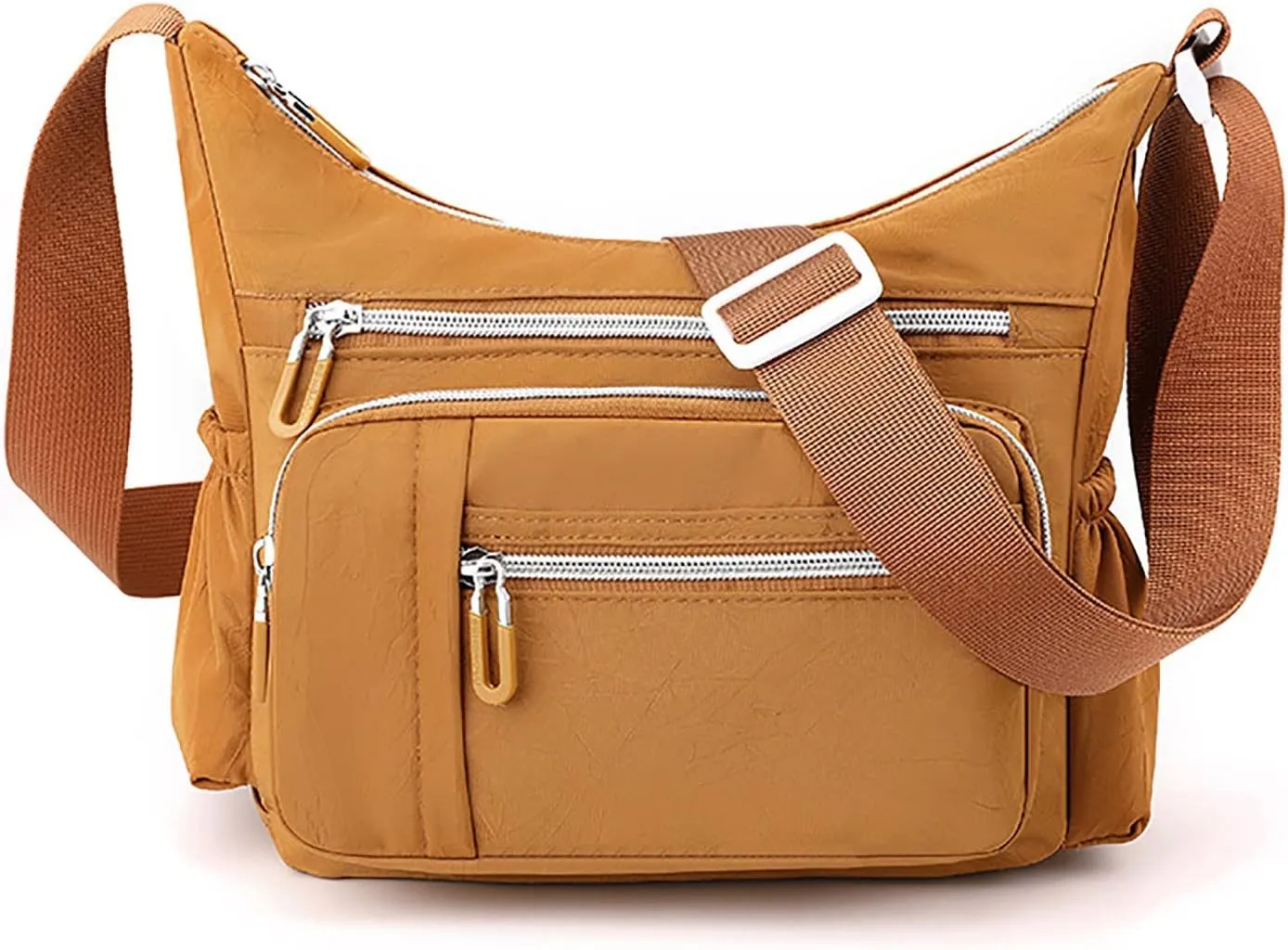 Foldie Crossbody Bags for Women Waterproof Nylon Crossbody Bags for Woman Trendy Womens Vacation Shoulder Bag(Gold)