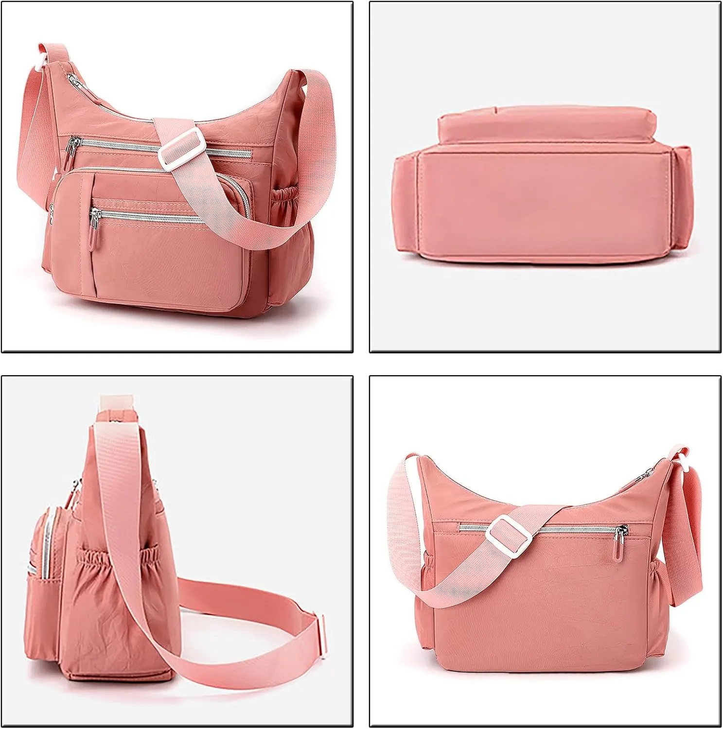 Foldie Crossbody Bags for Women Waterproof Nylon Crossbody Bags for Woman Trendy Womens Vacation Shoulder Bag(Gold)