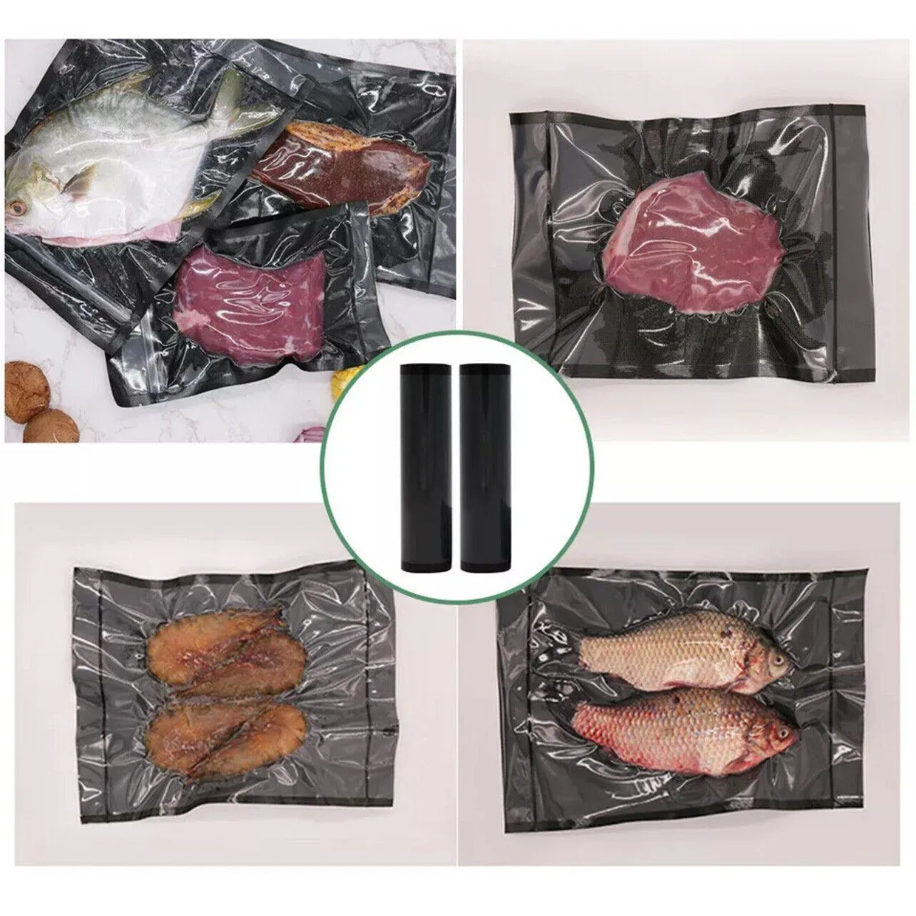 Food Seal Bags 1/2 Roll(s) Vacuum PE Black