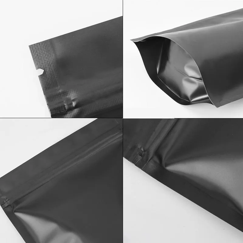 Food Storage Bags 100PCS 4Sizes Aluminum Black