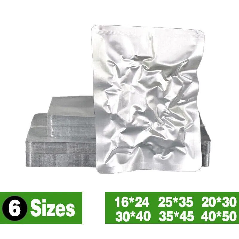 Food Vacuum Bags 100/200 PCS Foil Aluminum Silver