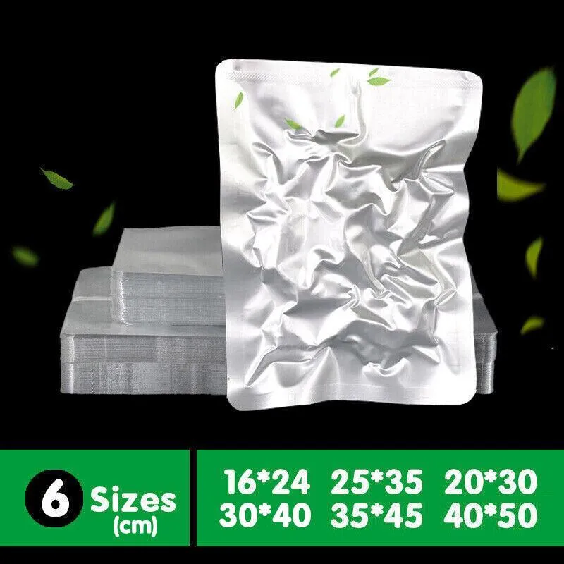 Food Vacuum Bags 100/200 PCS Foil Aluminum Silver