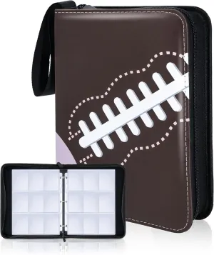 Football Card Binder, 9 Pocket Sports card binder, 720 Double Sided Pocket Waterproof Binder, Football trading cards Zip Album, Expandable, Compatible with Gaming Cards, Yugioh, MTG and Other TCG