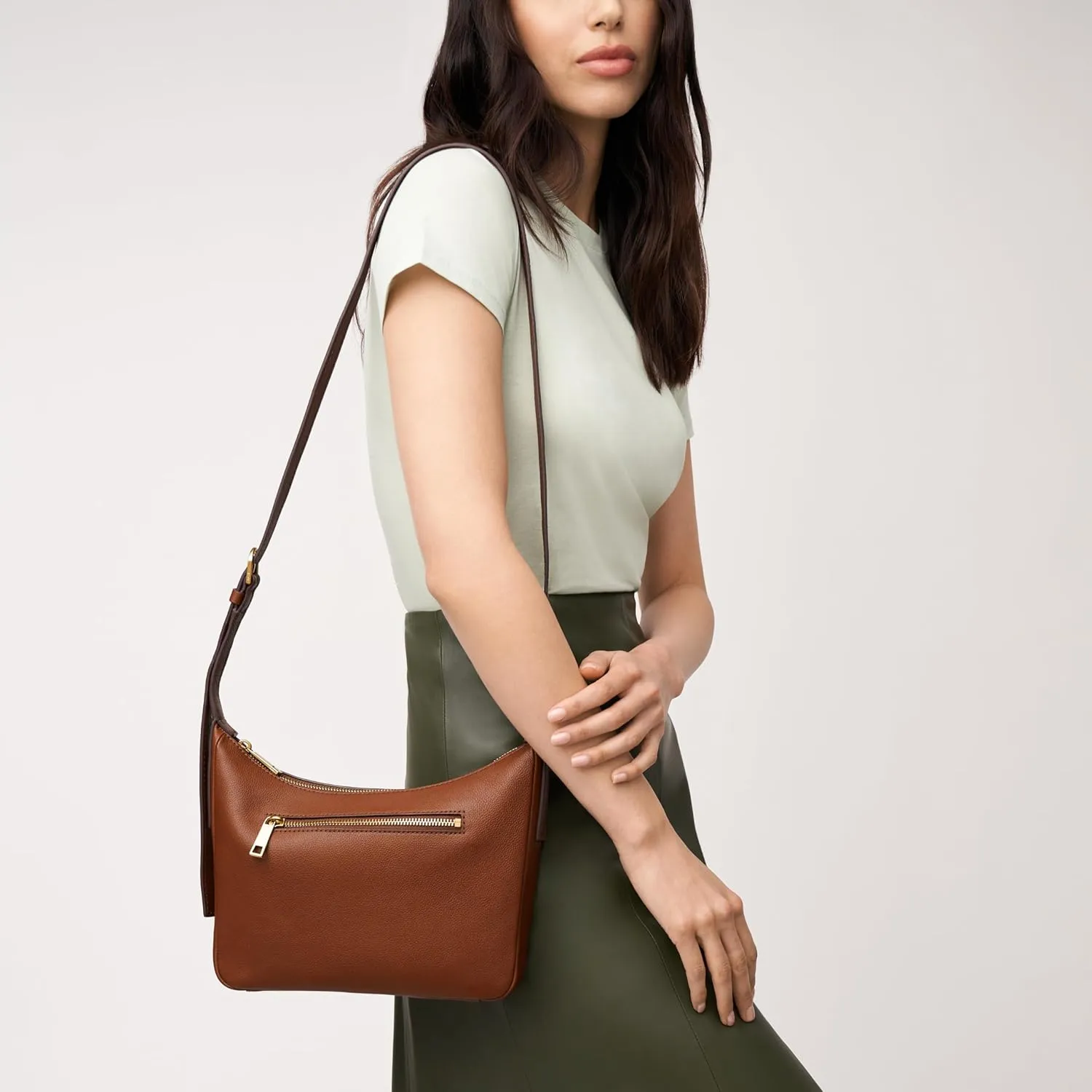 Fossil Women's Cecilia Leather Crossbody Purse Handbag for Women