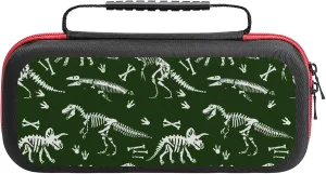 FunnyStar Dinosaur Skeleton Printed Carrying Case Storage Bag For Nintendo Switch Lite & Accessories Travel Portable white-style FunnyStar
