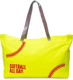 Gabigaba Woman Baseball Tote Handbag Large Oversize Casual Canvas Sports Mom Beach Travel Bag