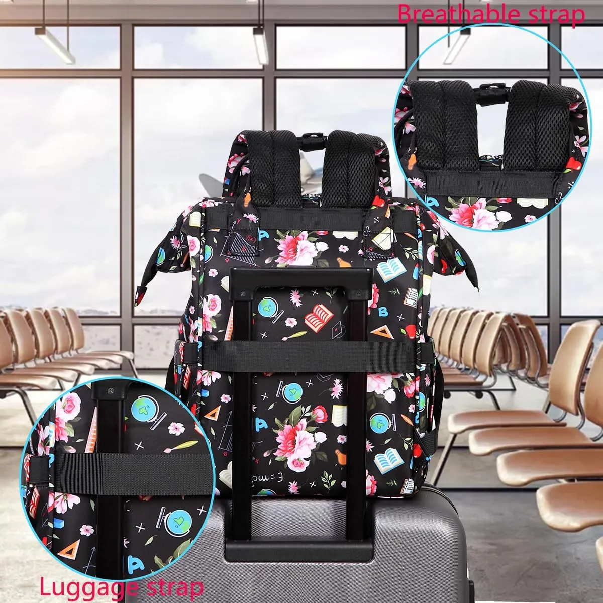 Gatycallaty Teacher Bags for Women Teacher Book Bag Stuff Large Capacity Must Haves University Bags Female Wide Mouth Work Backpack Professional