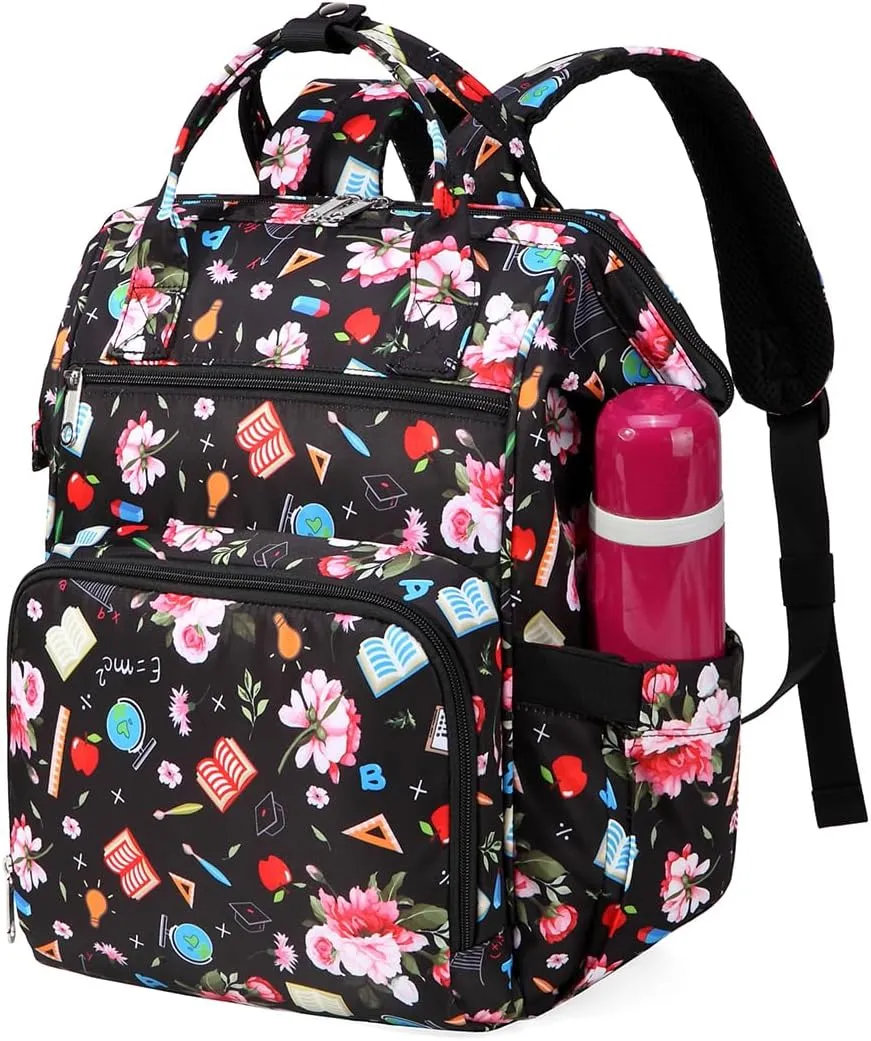 Gatycallaty Teacher Bags for Women Teacher Book Bag Stuff Large Capacity Must Haves University Bags Female Wide Mouth Work Backpack Professional