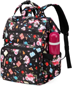 Gatycallaty Teacher Bags for Women Teacher Book Bag Stuff Large Capacity Must Haves University Bags Female Wide Mouth Work Backpack Professional