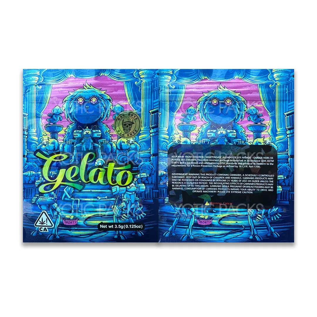 Gelato (Blue Monster)  Mylar Bag 3.5 Grams | Ziplock Baggies