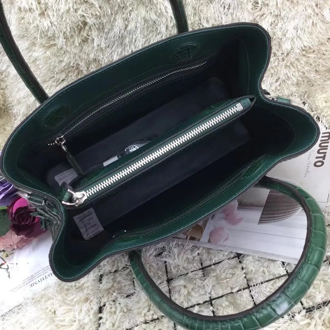 Genuine Crocodile Skin Women Skyblue Colorful Totes Female Handbag Exotic Alligator Leather Lady Single Cross Shoulder Bag