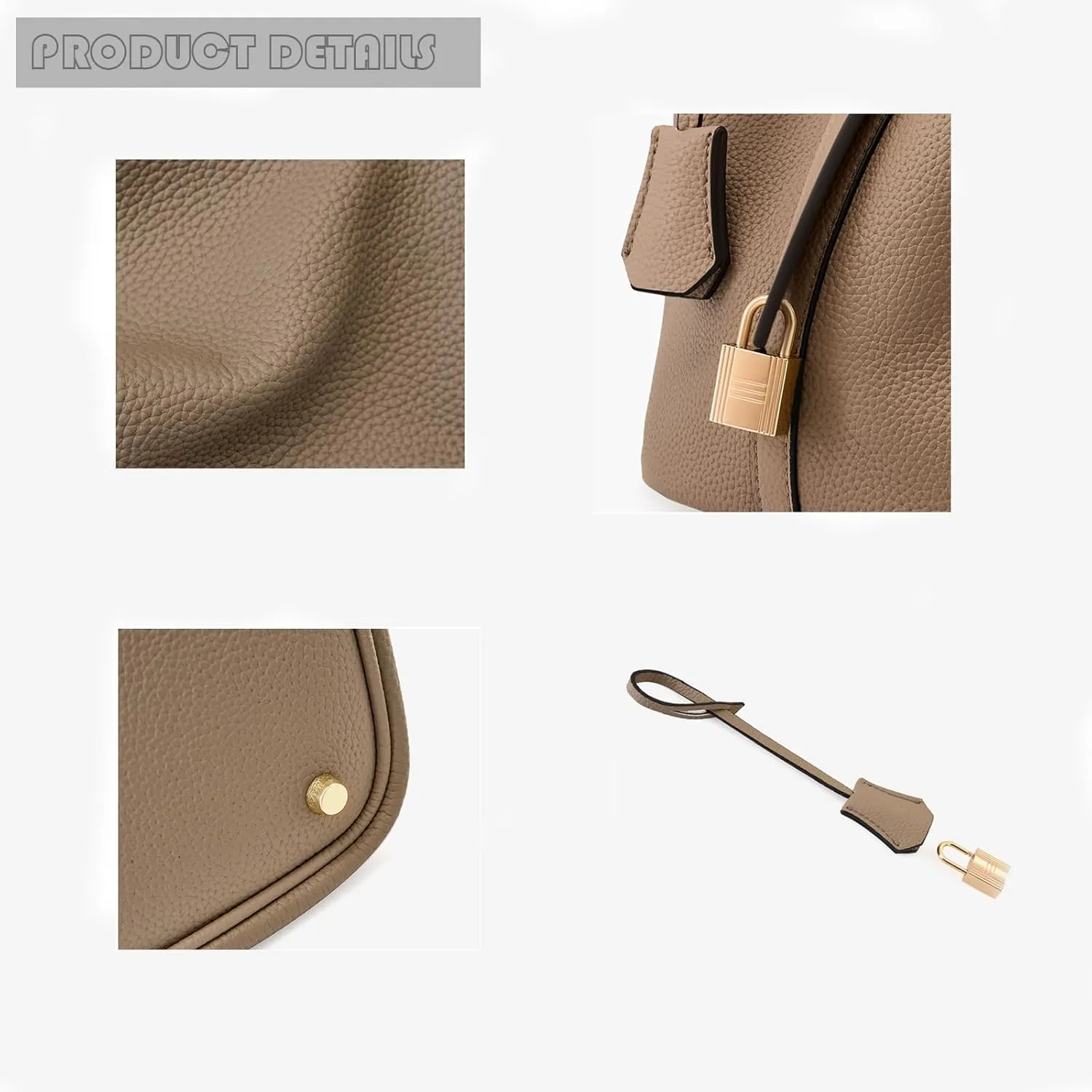 Genuine Leather Bucket Bags For Women Wallet Satchels Handbag With Lock Design Daily Casual Soft Shoulder Bag