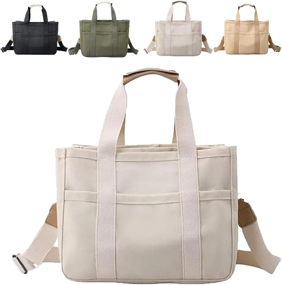 Gilmare Giee Tote Bag,Gilmare Giee Everyday Tote Bag,Large Capacity Canvas Bag for Women with 4 Compartment