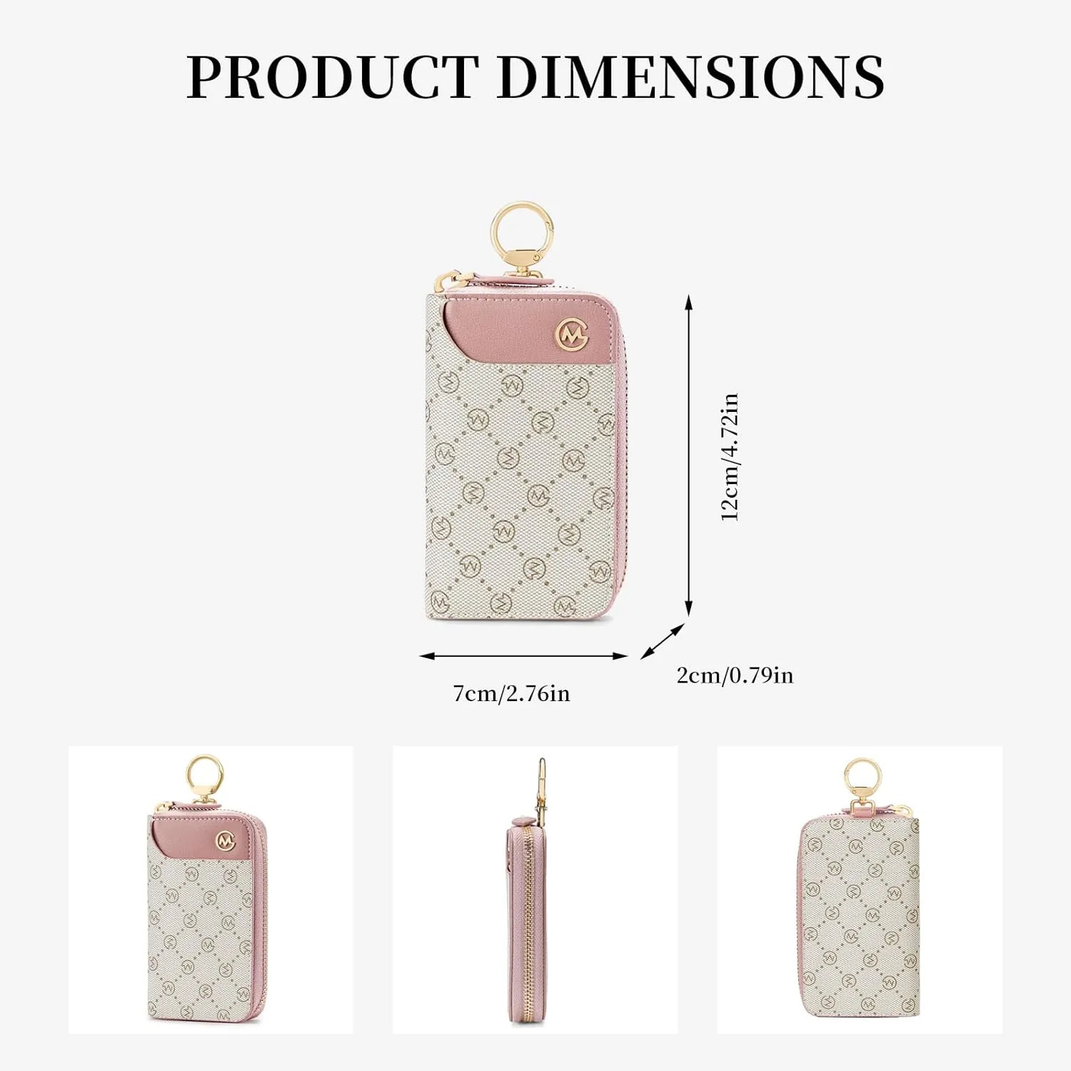 GOLF SUPAGS Women PVC Leather Car Key Chain Card Holder Wallet Pouch 6 Hook Snap Closure keys Money Organizer Case