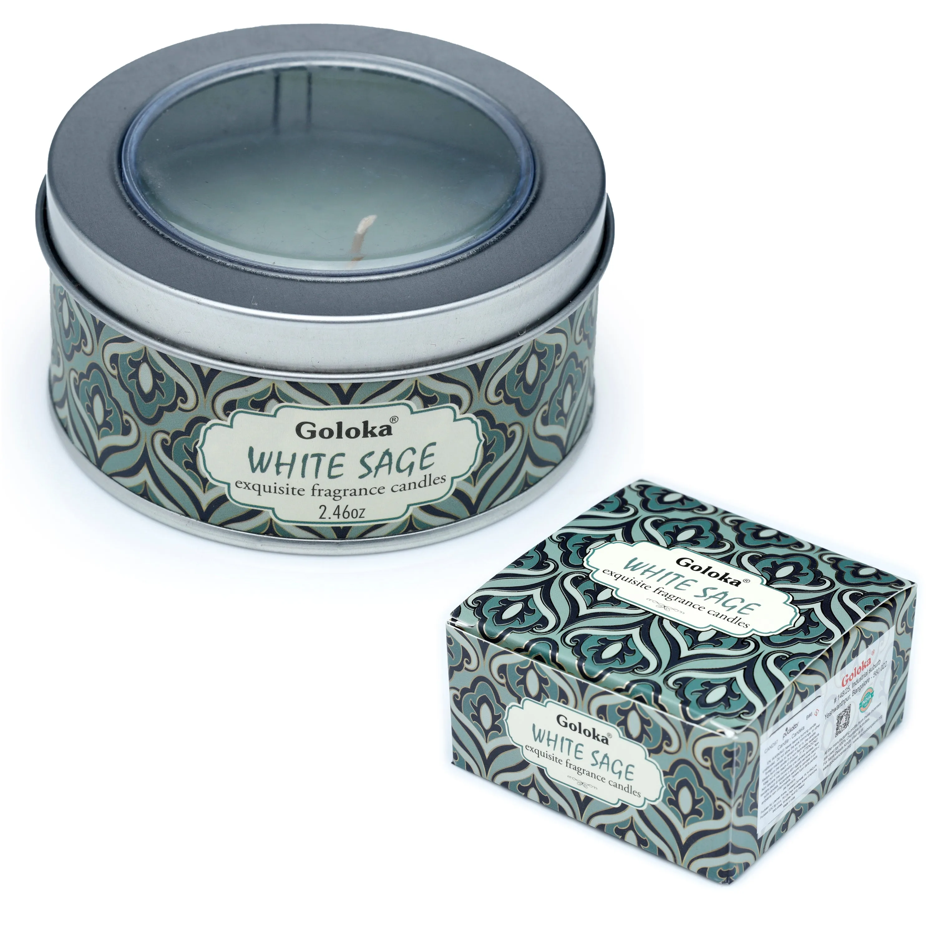 Goloka White Sage Soya Wax Candle Tin