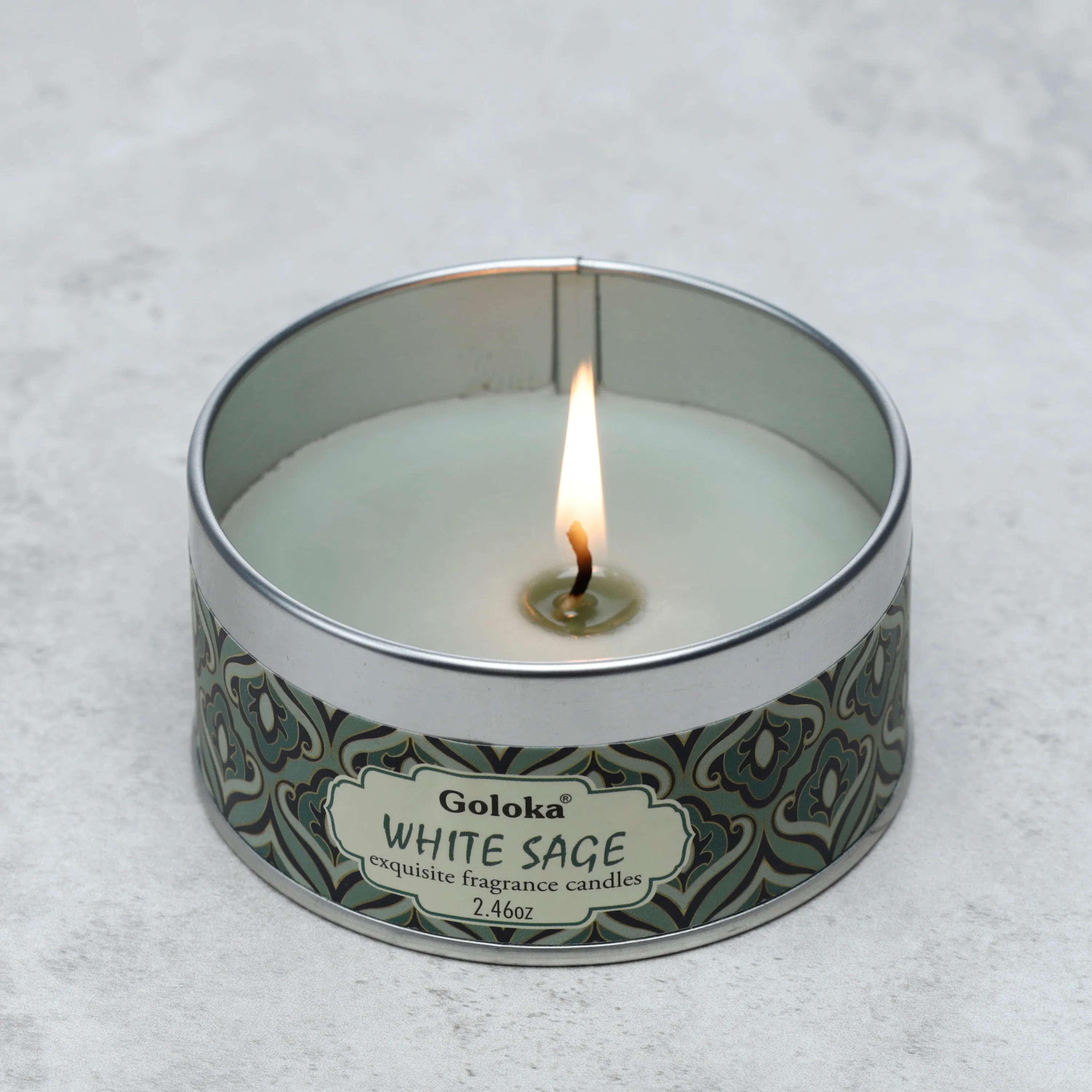 Goloka White Sage Soya Wax Candle Tin