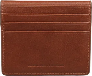 grande 762 Genuine Leather Card Holder For Men Slim Minimalist Card Case Small Magnetic Wallet - Brown