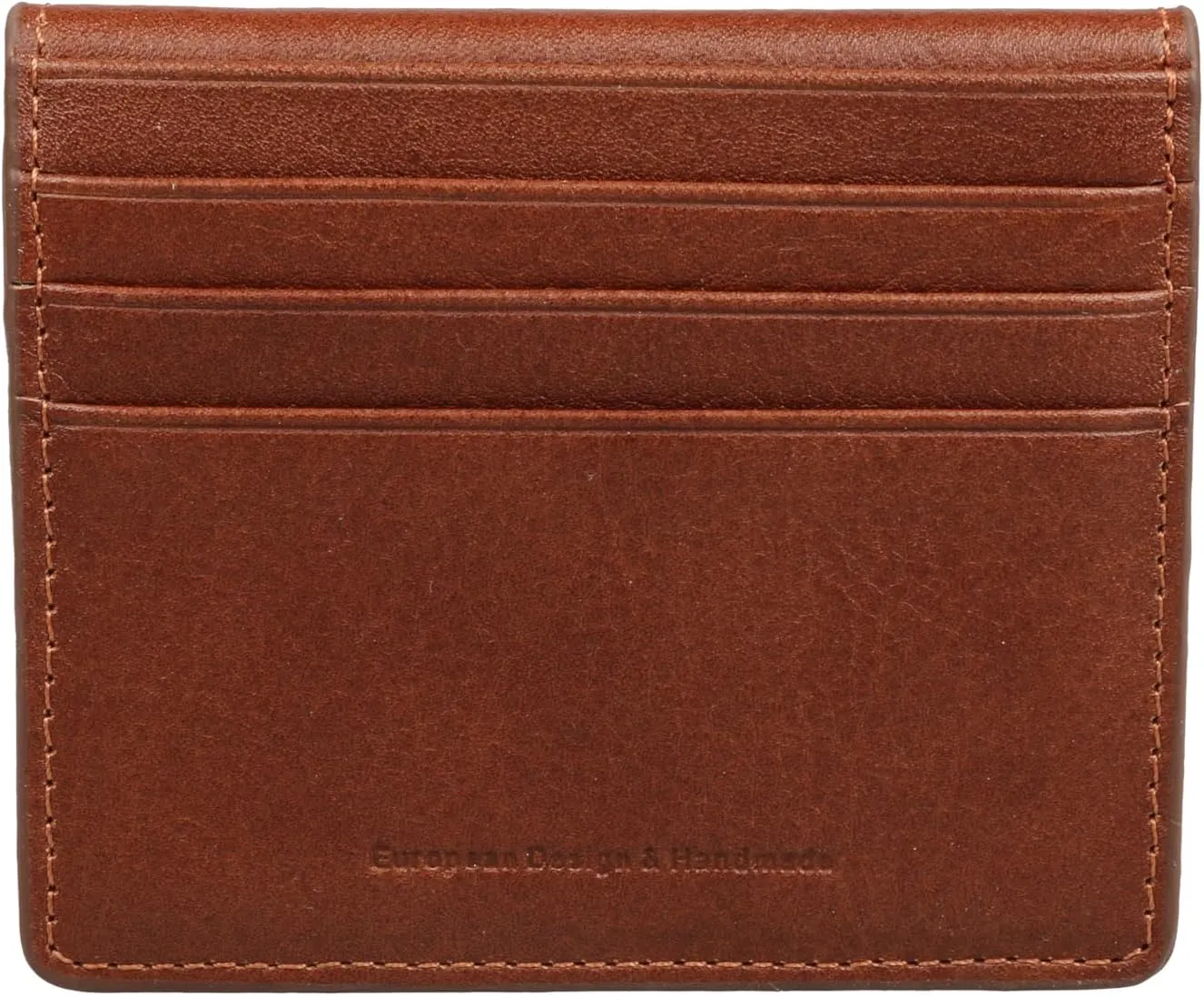 grande 762 Genuine Leather Card Holder For Men Slim Minimalist Card Case Small Magnetic Wallet - Brown
