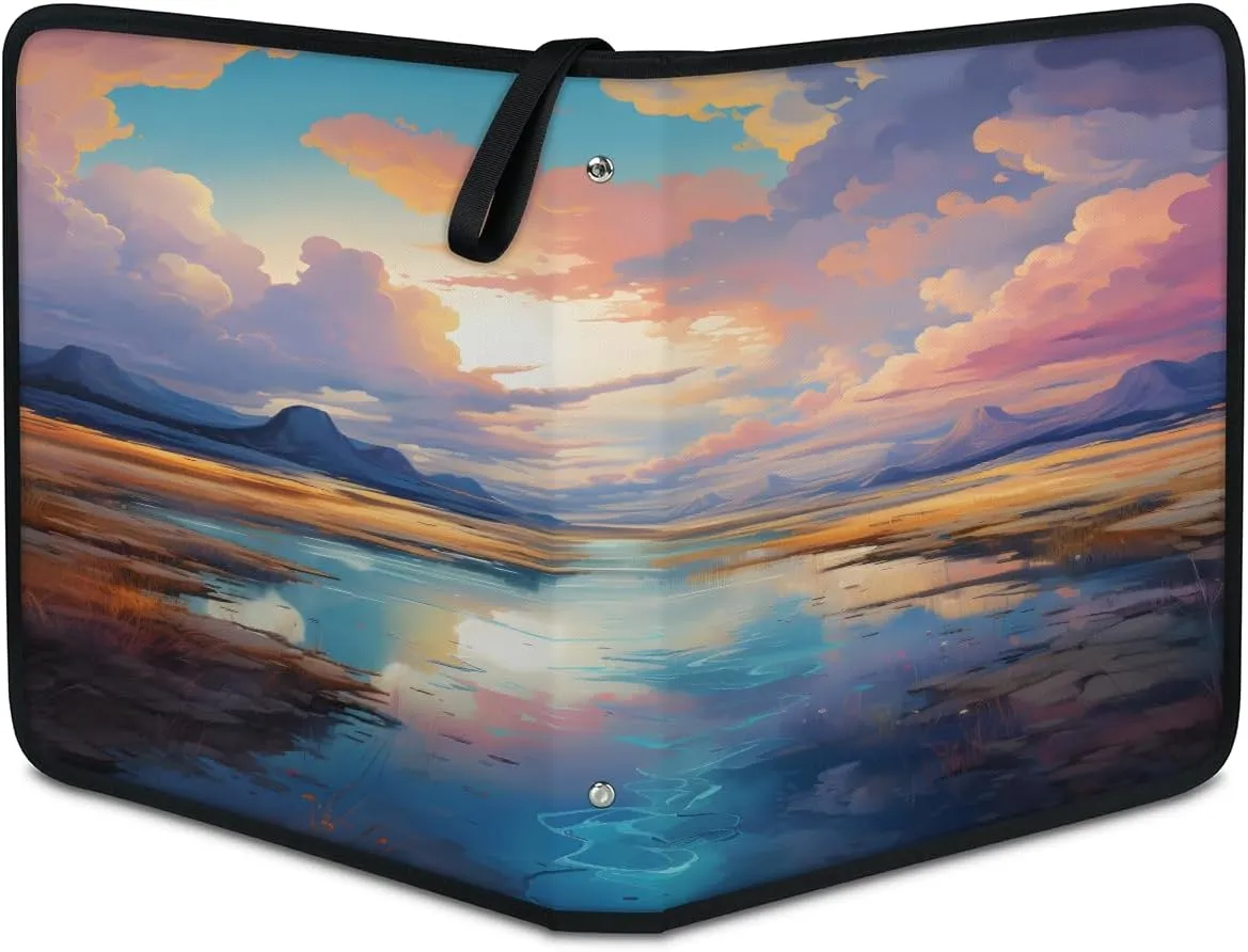 Great River 3 Ring Trading Zipper Binder Strap, Trading Card Binder 9 Pocket, 900 Pockets Card Holder with 50 Removable Sleeves for Game Cards