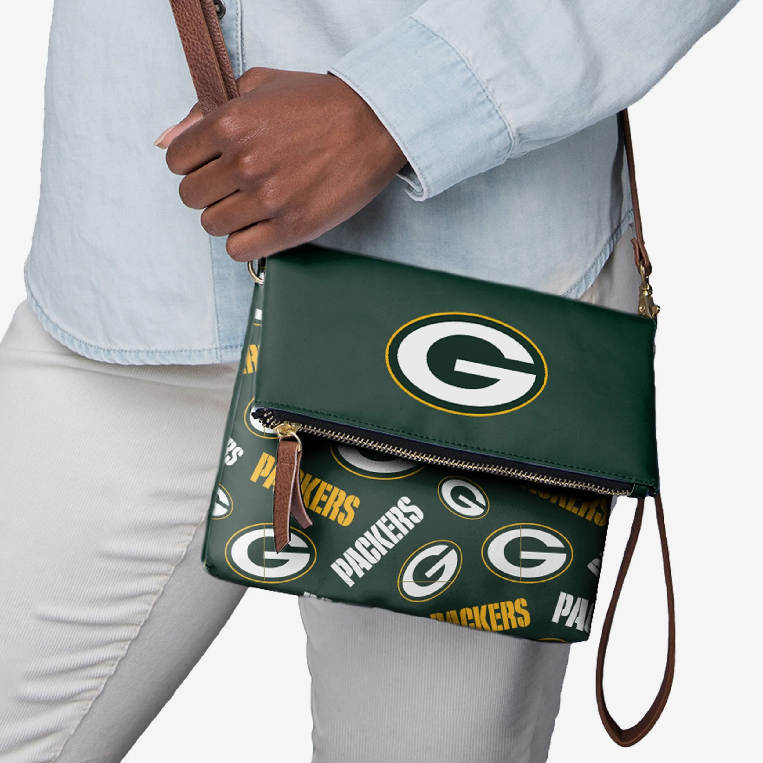 Green Bay Packers Printed Collection Foldover Tote Bag