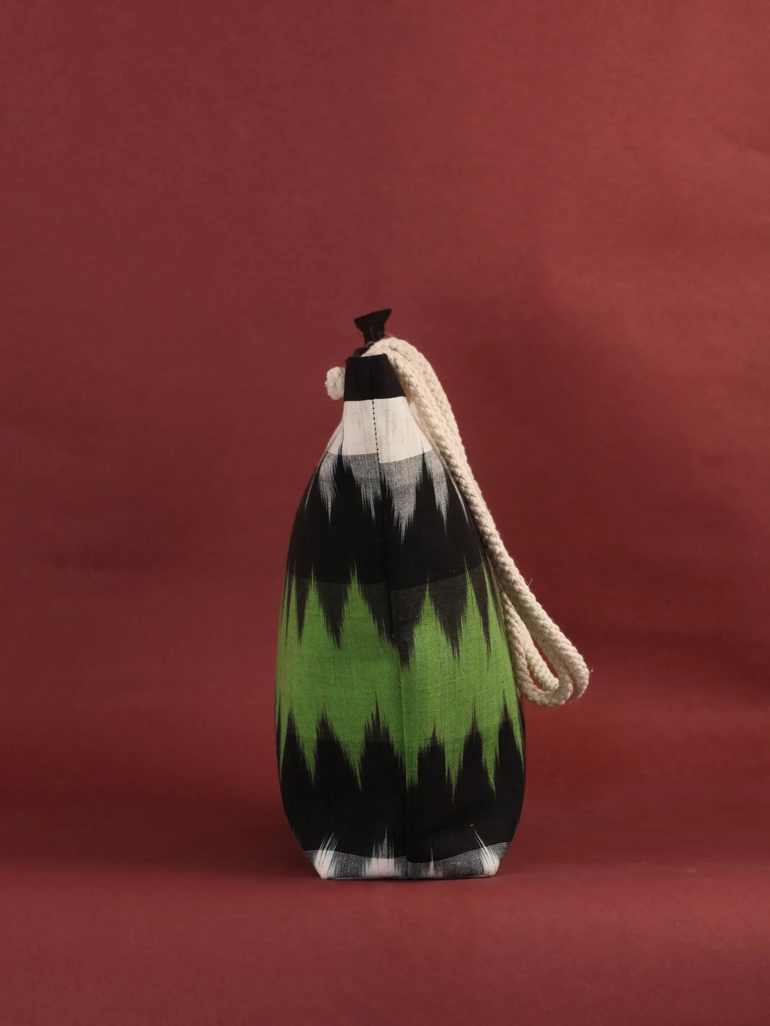 Green Off White Ikat Tote Bag - B0801