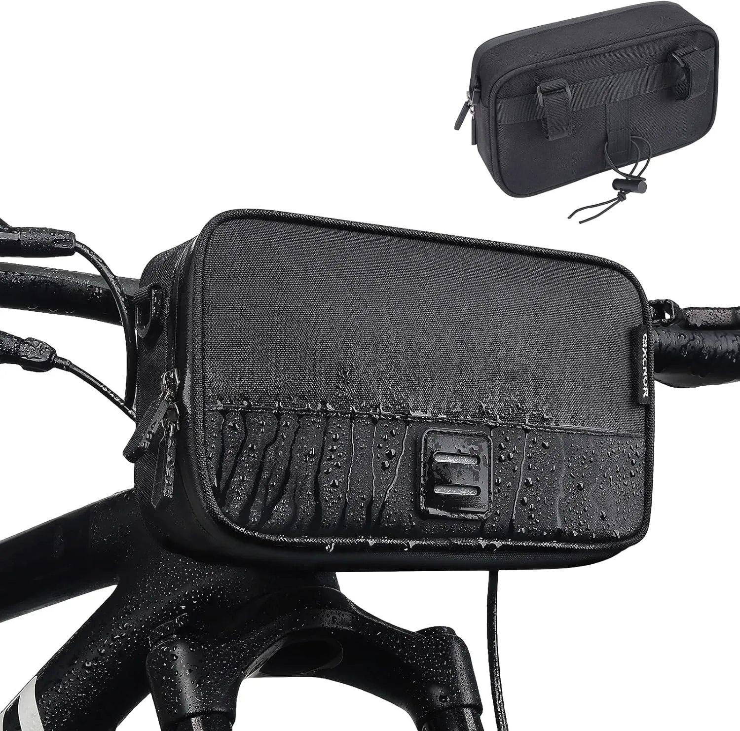GXCROR Bike Handlebar Bag,Small Front Bike Bags with Shoulder Strap,Bicycle Bag Professional Cycling Accessories