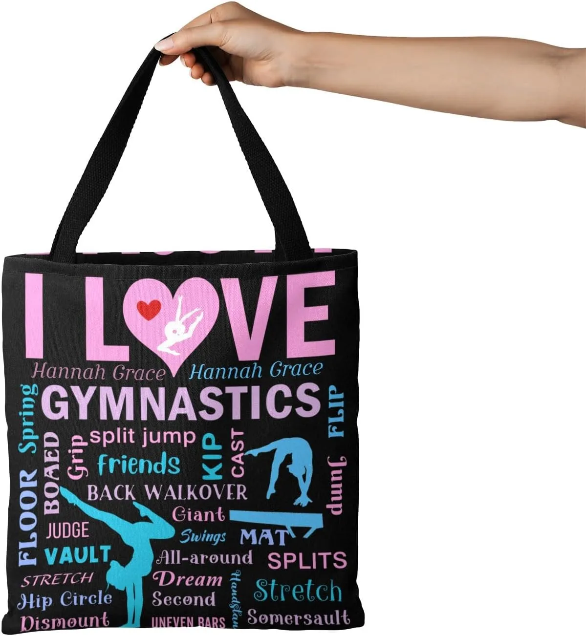 Gymnastics Gymnast Girl Sport Pink Handbag Bags Christmas Treat Bags for Holiday Party