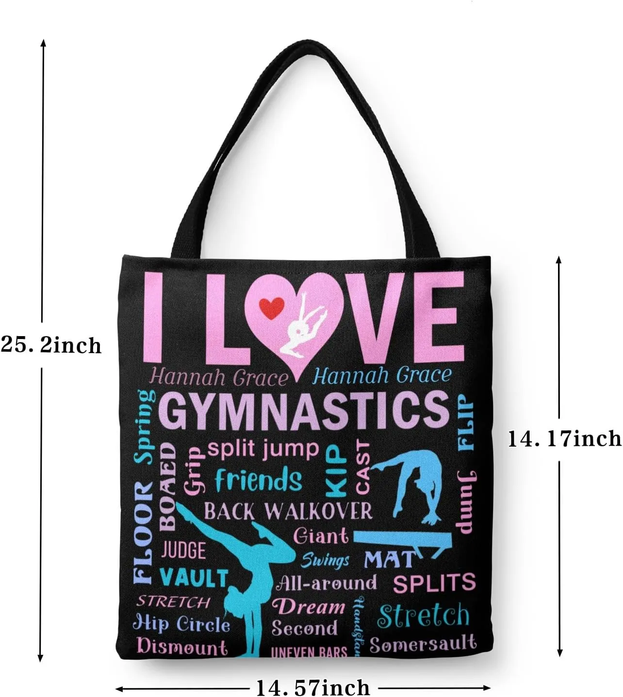 Gymnastics Gymnast Girl Sport Pink Handbag Bags Christmas Treat Bags for Holiday Party